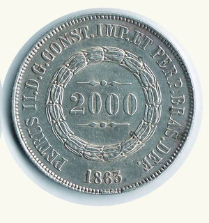 reverse: BRASILE - Pietro II 2000 Reis 1863