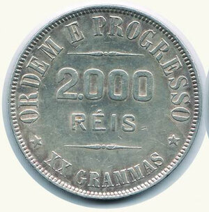 obverse: BRASILE - Repubblica - 2000 Reis 1911.