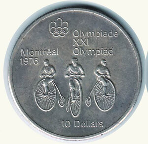 obverse: CANADA - 10 Dollari 1976 - Olimpiadi - Ciclismo.