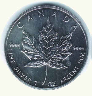 obverse: CANADA - Elisabetta II - 5 Dollari 1988 - Foglia d’acero.