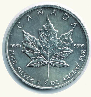 obverse: CANADA - Elisabetta II - 5 Dollari 1989 - Foglia d’acero.