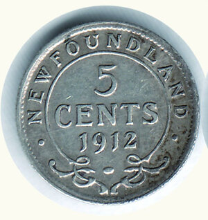 obverse: CANADA - NEWFOUNDLAND - Giorgio V - 5 Cents 1912