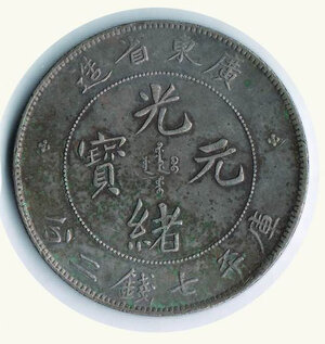 reverse: CINA - Kwang Tung - Dollar (1909)