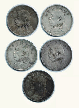 obverse: CINA Yuan Shih Kai presidente - Dollar 1921 5 monete