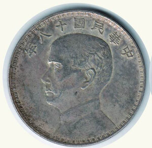 obverse: CINA Repubblica - Sun Yat Sen presidente - Dollar (1929)