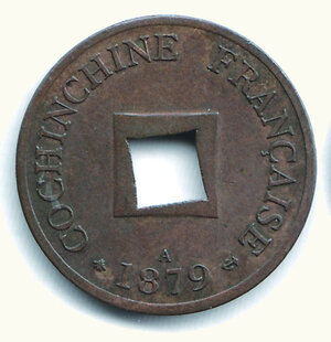 obverse: COCINCINA FRANCESE - 1 Sapeque 1879 A.