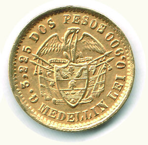 reverse: COLOMBIA - Stati Uniti di Colombia (1862-1886) - 2 Pesos 1871