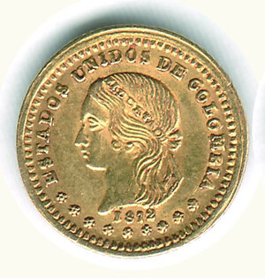 obverse: COLOMBIA - Stati Uniti di Colombia (1862-1886) - 1 Peso 1872 - Zecca di Medellin.