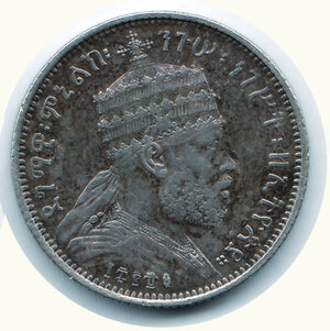 reverse: ETIOPIA - Menelik II - Quarto di Birr
