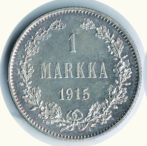 obverse: FINLANDIA - Occupazione russa - Nicola II (1894-1917) - 1 Markka 1915 - Kr 3.2.