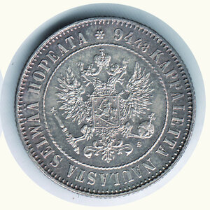 reverse: FINLANDIA - Occupazione russa - Nicola II (1894-1917) - 1 Markka 1915 - Kr 3.2.