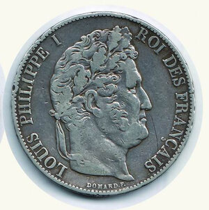 reverse: FRANCIA - Luigi Filippo - 5 Francs 1847