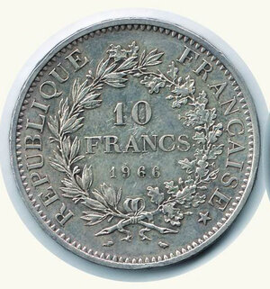 obverse: FRANCIA - IV Repubblica - 10 Francs 1966 - KM 932.