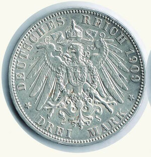 obverse: GERMANIA - Antichi stati - Amburgo - 3 Marchi 1909.