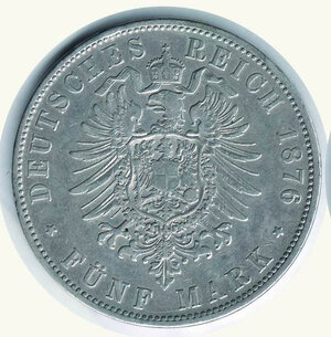 obverse: GERMANIA - Antichi stati - Baviera - Ludovico II - 5 Marchi 1876.