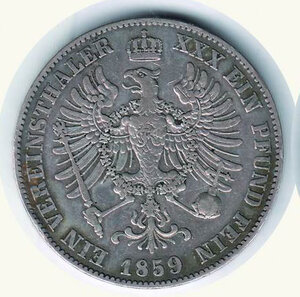 obverse: GERMANIA - Antichi stati - Prussia - Federico Guglielmo IV - Tallero 1859 - KM 471.