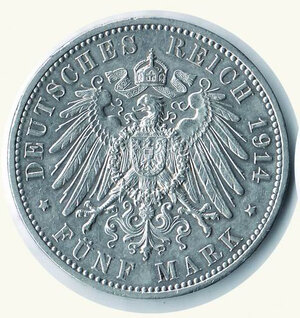 obverse: GERMANIA - Antichi stati - Prussia - Guglielmo II - 5 Marchi 1914.