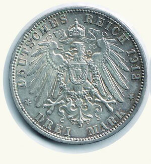 obverse: GERMANIA - Antichi stati - Prussia - Guglielmo II - 3 Marchi 1912.