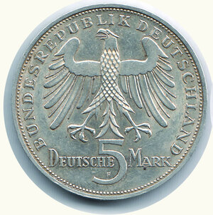 obverse: GERMANIA FEDERALE - 5 Marchi 1955F, Schiller - Pezzi coniati 199.000 - KM 114.