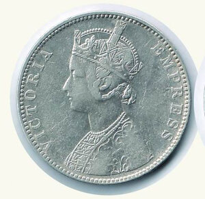 obverse: INDIA, STATO del BIKANIR - Vittoria Imperatrice - 1 Rupia 1897 - Moneta e anno rari - KM 72.