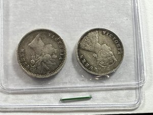 obverse: INDIA BRITANNICA - Vittoria - Lotto di 2 monete d argento
