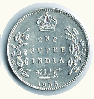 reverse: INDIA - Impero britannico - Edoardo VII - Rupia 1906.