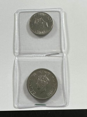 obverse: INDIA - Giorgio VI - Rupia e 1/2 Rupia 1947