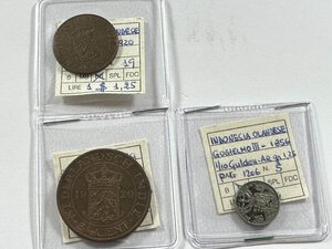 obverse: INDIE OLANDESI - Lotto di 3 monete: 1/10 Gulden 1856; 1 e 21/2 cent. 1920