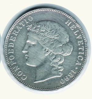 reverse: SVIZZERA 5 Francs 1890