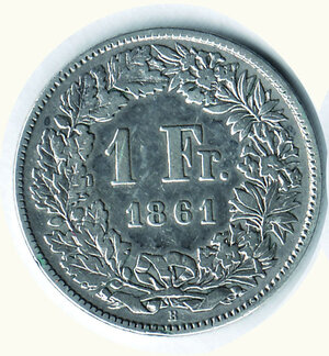 obverse: SVIZZERA - Confederazione - 1 Franco 1861.