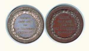 reverse: GENOVA - Inaugurazione via ferrata Ligure e Subalpina - 2 medaglie