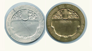 reverse: GENOVA - Esposizione internazionale Arte - Industria 2 medaglie