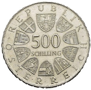 obverse: AUSTRIA. 2° Repubblica (dal 1945). 500 Scellini 1982. Ag. qFDC