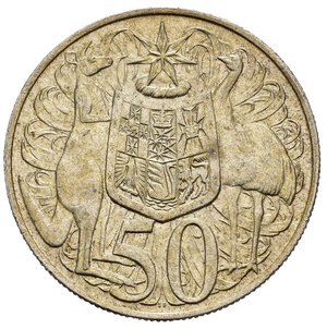 reverse: AUSTRALIA. Elisabetta II. 50 Pence 1966. Ag. qFDC