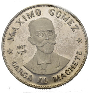 obverse: CUBA. 20 Pesos 1977. Ag (26,10 g). Proof