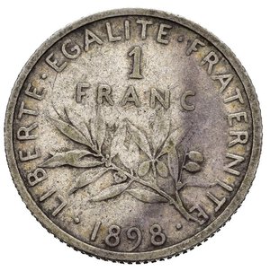 reverse: FRANCIA. 1 Franc 1898. Ag. BB