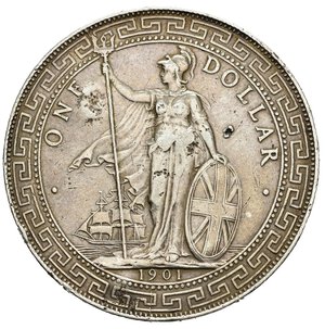 reverse: GRAN BRETAGNA. Trade dollar 1901. Ag (26,91 g). Contromarche. BB