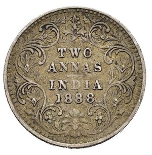 reverse: India Britannica. Victoria. 2 Annas 1888. Ag. SPL