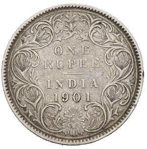 reverse: India Britannica. Victoria. Rupia 1901. Ag. BB