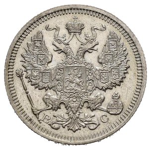 obverse: RUSSIA. 20 Kopeki 1915. Ag. qFDc