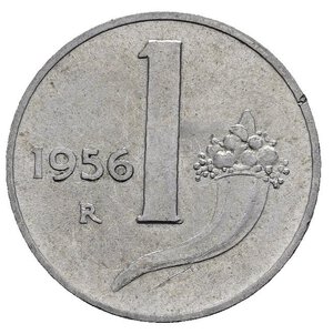 reverse: Repubblica Italiana. 1 Lira 1956. Al. SPL