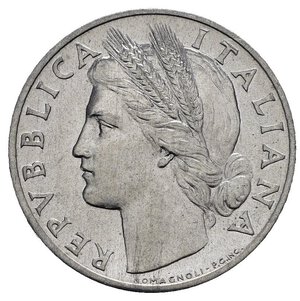 obverse: Repubblica Italiana. 1 Lira 1950. Al. qFDC