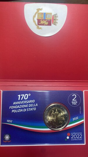 obverse: Repubblica Italiana. Euro. 2 Euro 2022 