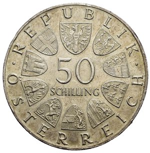 obverse: AUSTRIA. 2° Repubblica (dal 1945). 50 Scellini 1967 Centenario Donauwalzer. Colpetto al bordo qFDC