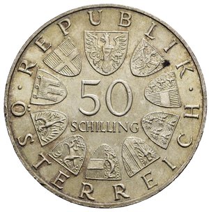 obverse: AUSTRIA. 2° Repubblica (dal 1945). 50 Scellini 1967 Centenario Donauwalzer. qFDC