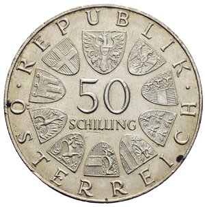 obverse: AUSTRIA. 2° Repubblica (dal 1945). 50 Scellini 1970 Terzo centenario Università Innsbruck. qFDC