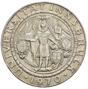 reverse: AUSTRIA. 2° Repubblica (dal 1945). 50 Scellini 1970 Terzo centenario Università Innsbruck. qFDC