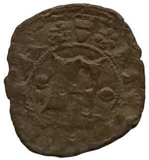 obverse: Emilia-Romagna, Ferrara. Denaro o Ferrarino. Obizzo III d Este (1344 - 1352). MOLTO RARA. Mi. MIR# 217, CNI# 1/6. NE.