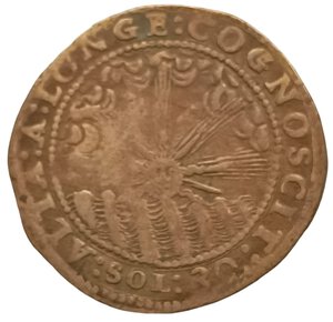 reverse: Lombardia, Mantova. Da 30 Soldi 1666. Ferdinando Carlo Gonzaga Nevers, reggenza Isabella Clara (1665 - 1669). RARA. Mi. MIR# 725. NE.