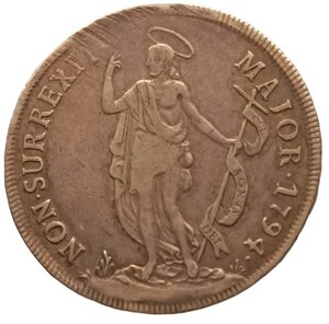 reverse: Liguria, Genova. 4 Lire 1794. Dogi Biennali III Fase (1637 - 1797). AG. MIR# 313/1. NE.